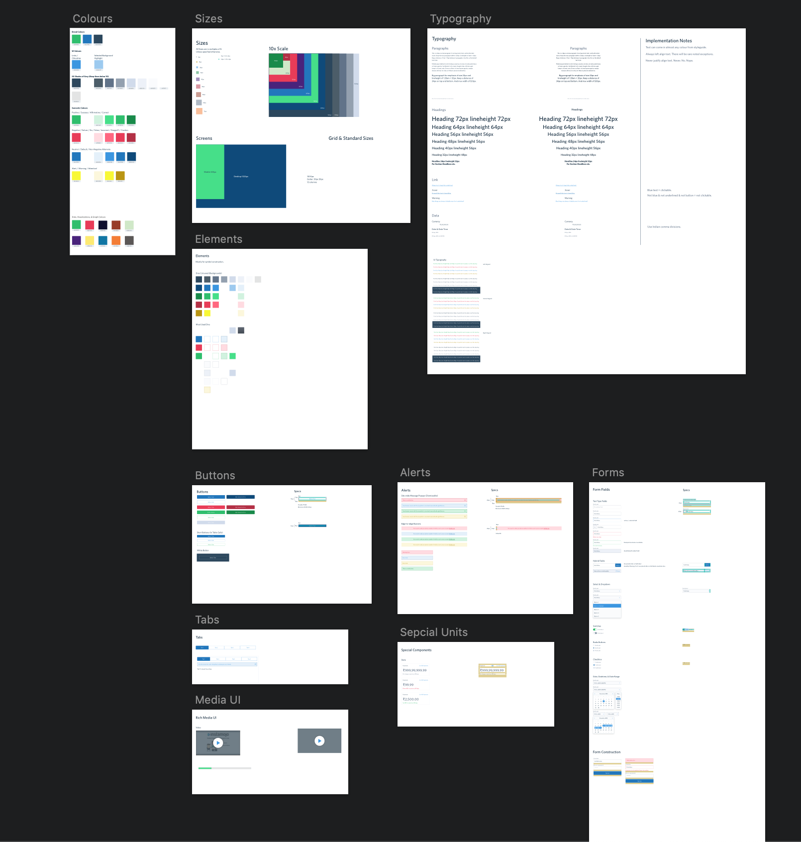 Instamojo Component Library, a part of our Design System.