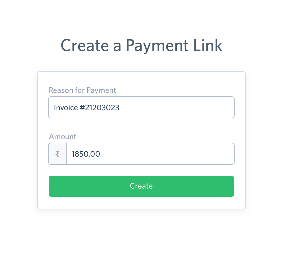 Creating Payment Link is a simple one step process.