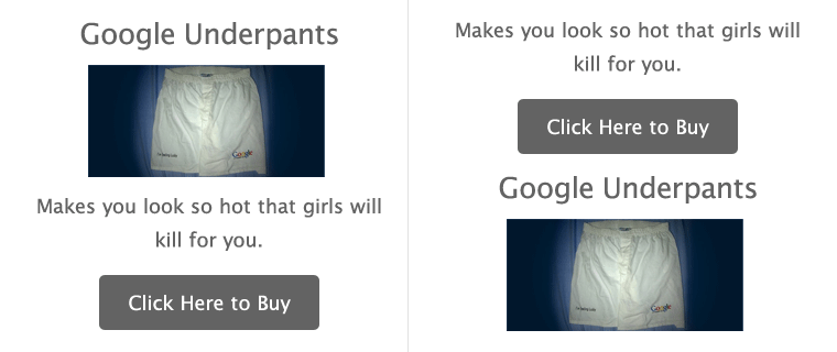 Google Underpants - Example of Information Architecture